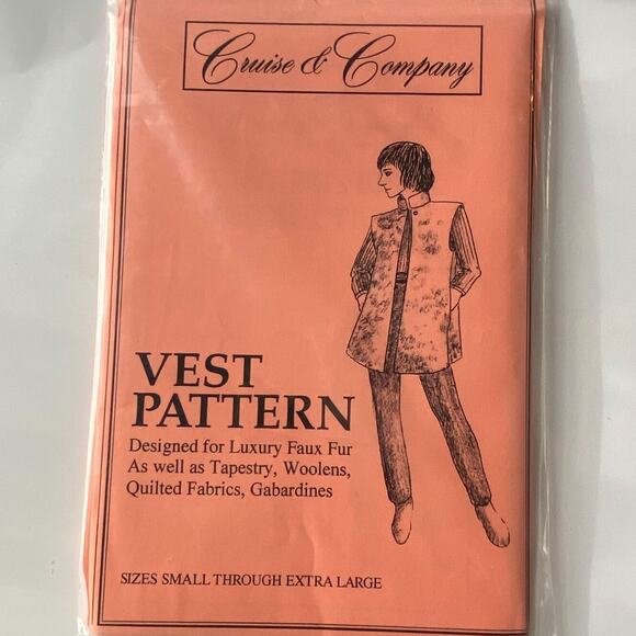 Cruise & Company 101 Pattern Vest Fur Tapestry Wool Vintage Patchwork Grandma - Picture 2 of 5